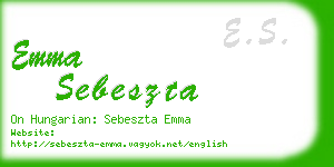 emma sebeszta business card